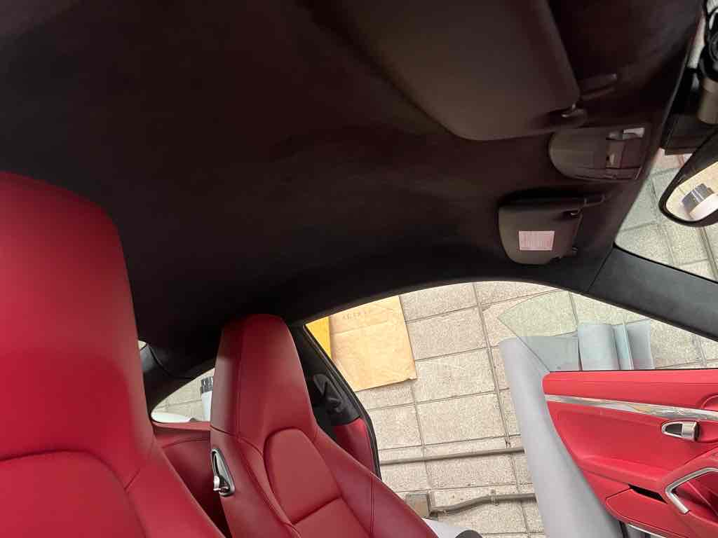 ポルシェ911カレラ天井垂れ・落ち・剥がれ修理│アルカンターラ張り直し